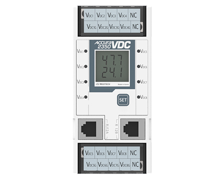 Accura 2350-VDC 50V 모듈은 DC 전압 입력 8채널을 지원하고, DC 전압 이벤트 알림을 제공한다.