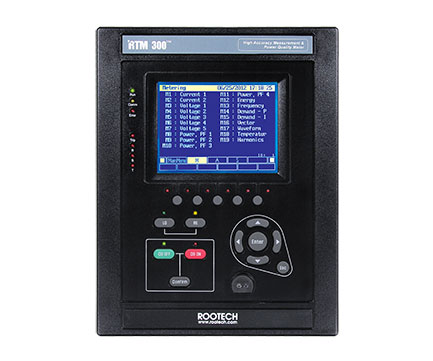 RTM 300 High Accuracy Power Quality Digital Power Meter는 전면 LCD에 전압, 전류, 전력을 통합 표시하고, 전력 품질 분석 정보와 디맨드 계측/제어 기능 등 다양한 기능을 제공한다.